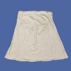 Embroidered white tube top